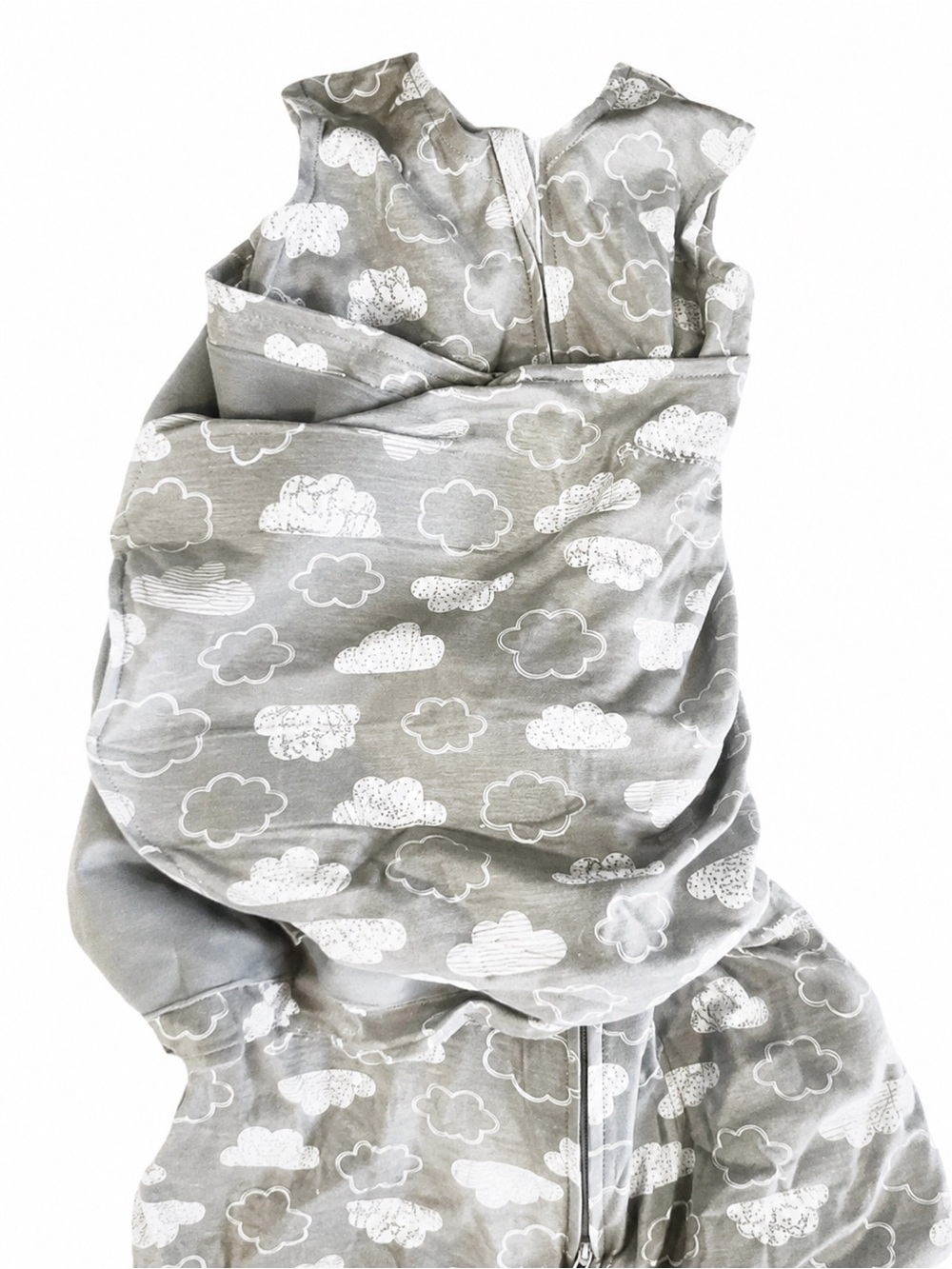 Halo Gray Cloud Print Sleep Sack Swaddle